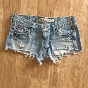 Hollister Women's Distressed Low Rise Denim Shorts
